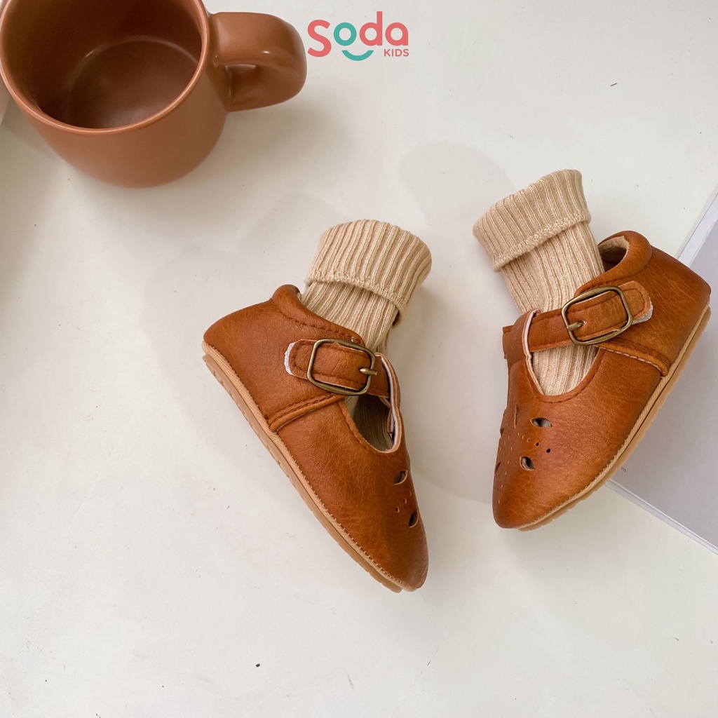 Giày cho bé SODA KIDS chất liệu da mềm, màu sắc đơn giản phong cách Hàn Quốc