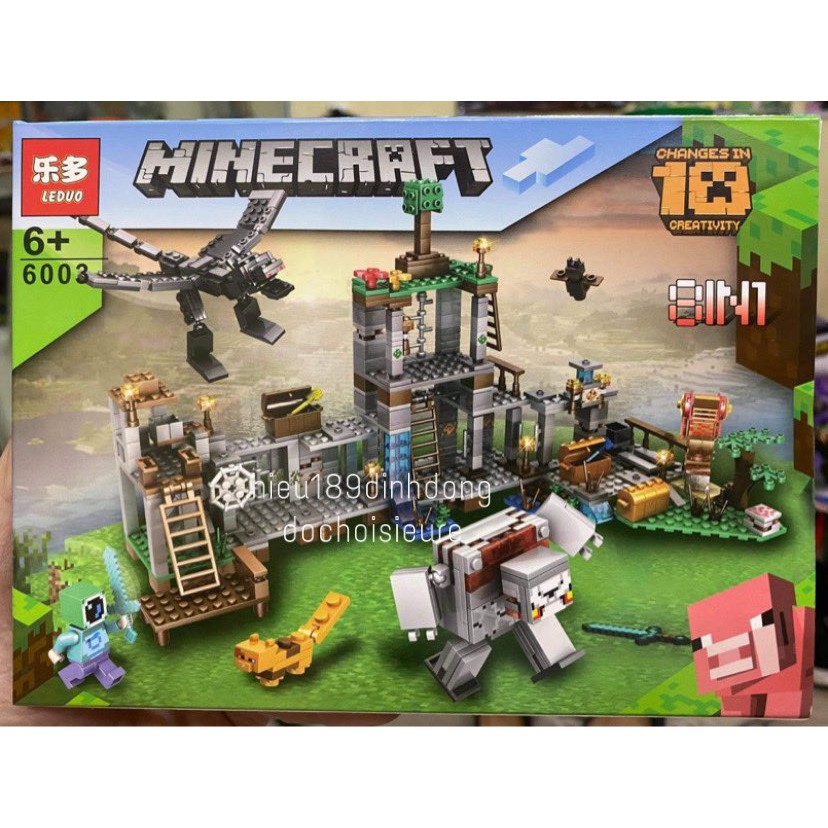 Lắp ráp xếp hình not Lego Minecraft My World 21146, Lepin 18041 : Khu vực của người xương 512 mảnh.