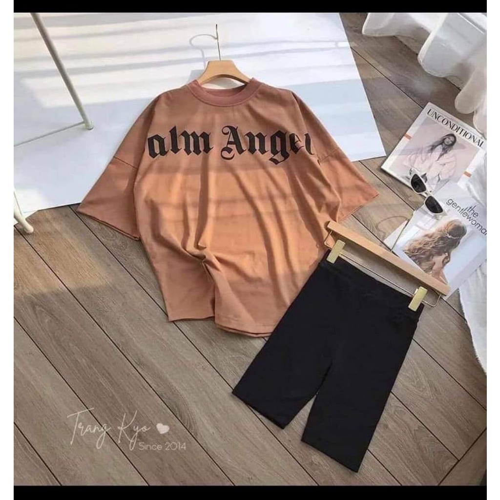 Set bộ quần áo hè UNISEX hình in Angels cực đẹp chất cotton thoáng mát