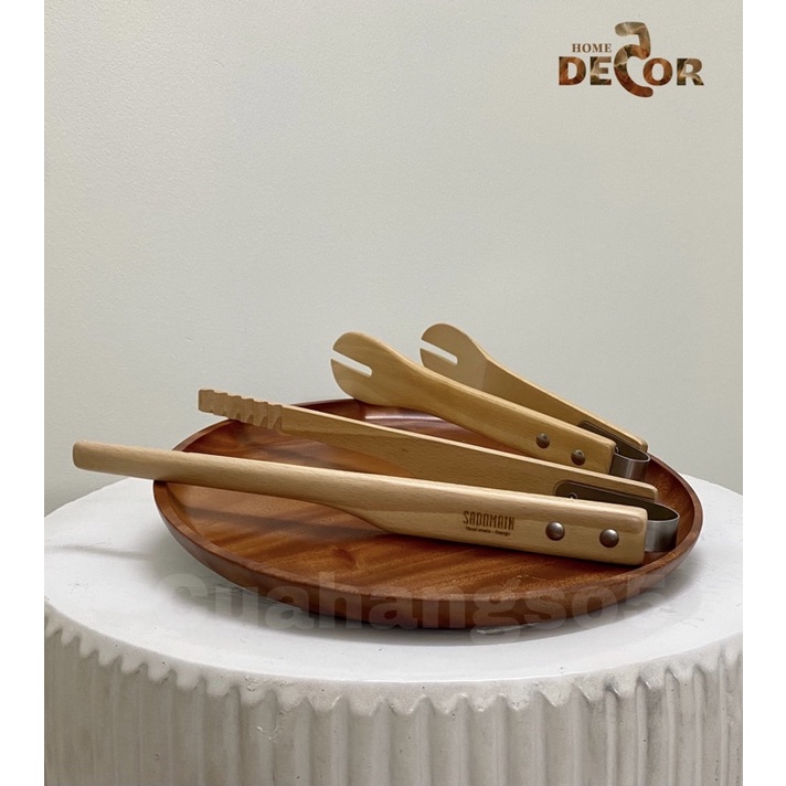 Kẹp gắp thức ăn bằng gỗ, kẹp gỗ gắp bánh, trộn salad, thực phẩm 2 cỡ lớn và nhỏ