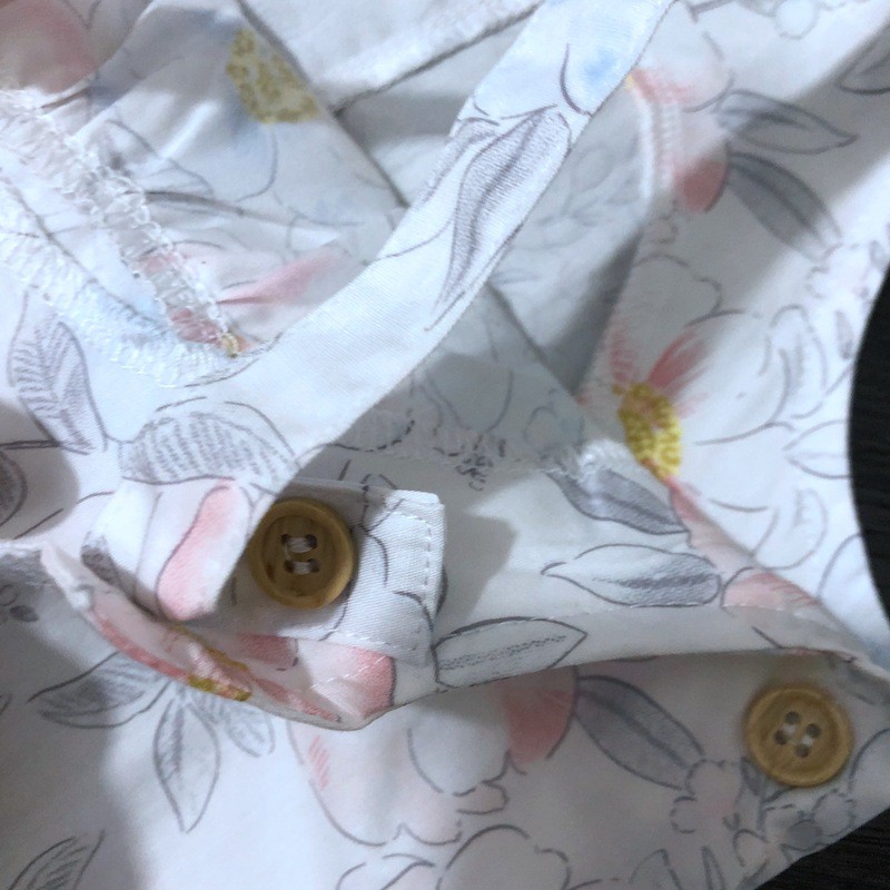 Set nón và áo liền quần bé gái body đùi romper sơ sinh TU vải cotton 0-24 tháng xuất dư