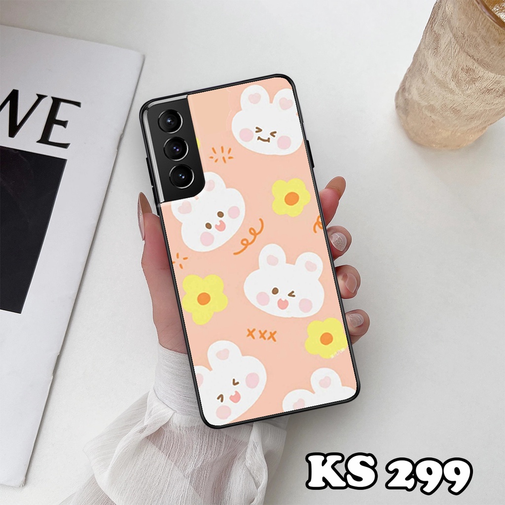 Ốp lưng Samsung S21 - S21 Plus - S21 Ultra - S21 FE - Ốp Samsung in hình Gấu&amp;Thỏ - Lưng nhám viền TPU chống trầy xước