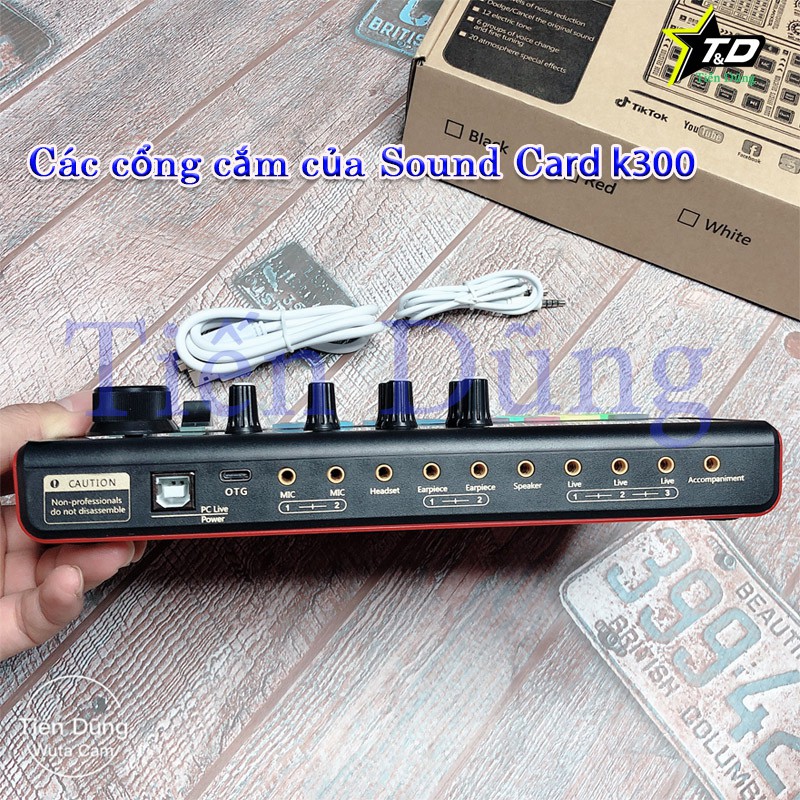 Sound Card Livestream K300 – Thu âm, Karaoke Livestream FB, Bigo live hỗ trợ tốt các dòng mic 5 và 48V hơn sound card h9