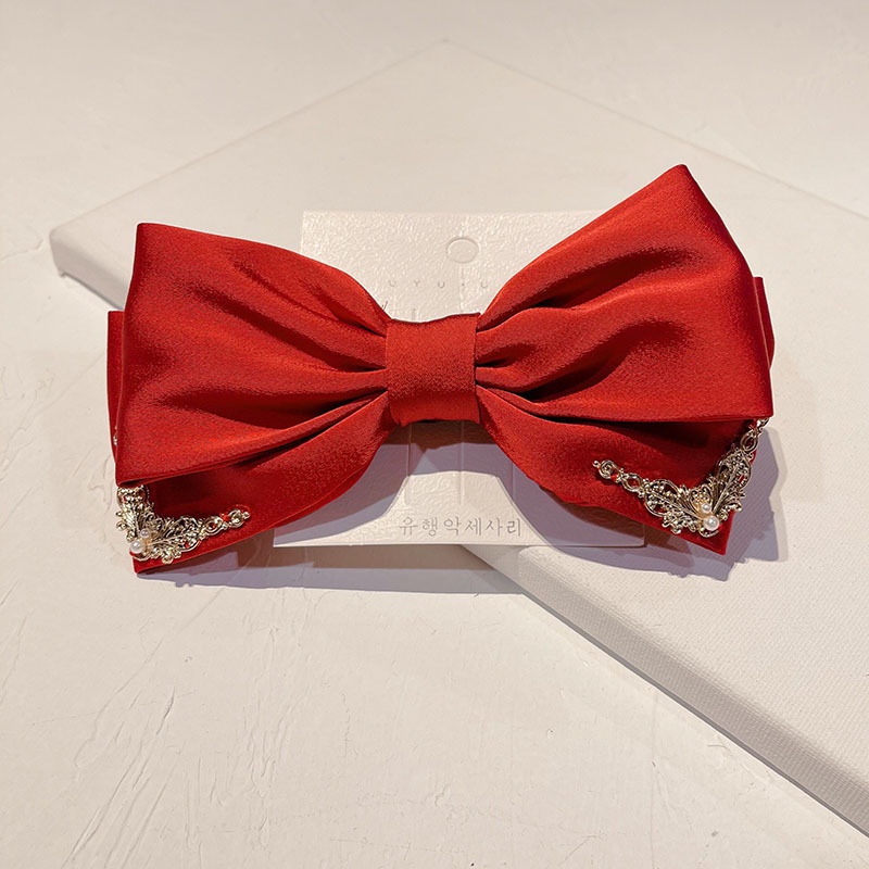Kẹp Tóc Hình Nơ Lớn Bằng Satin Phong Cách Hàn Quốc Cho Nữ