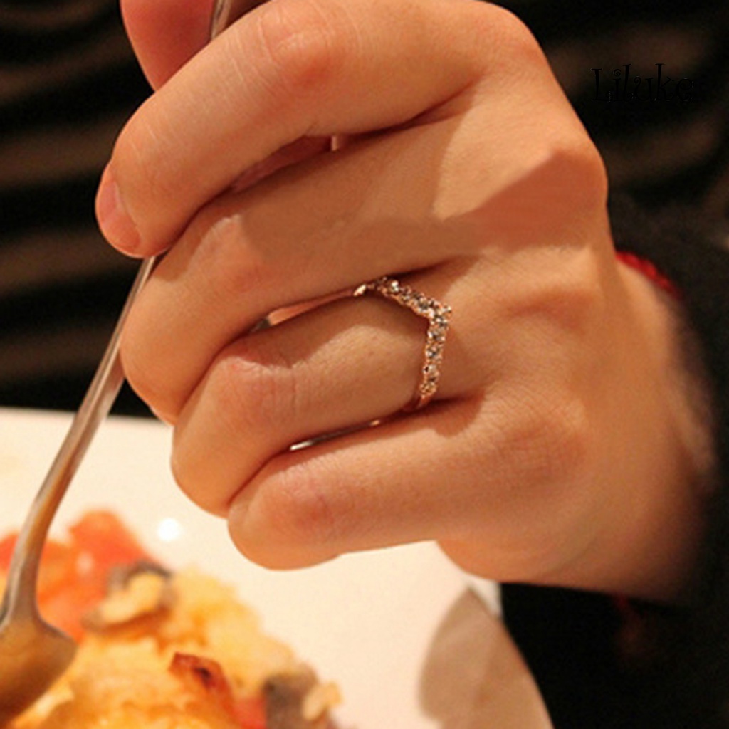 Nhẫn Cưới Hợp Kim Đính Đá Kiểu Dáng Sang Trọng Cho Nữ