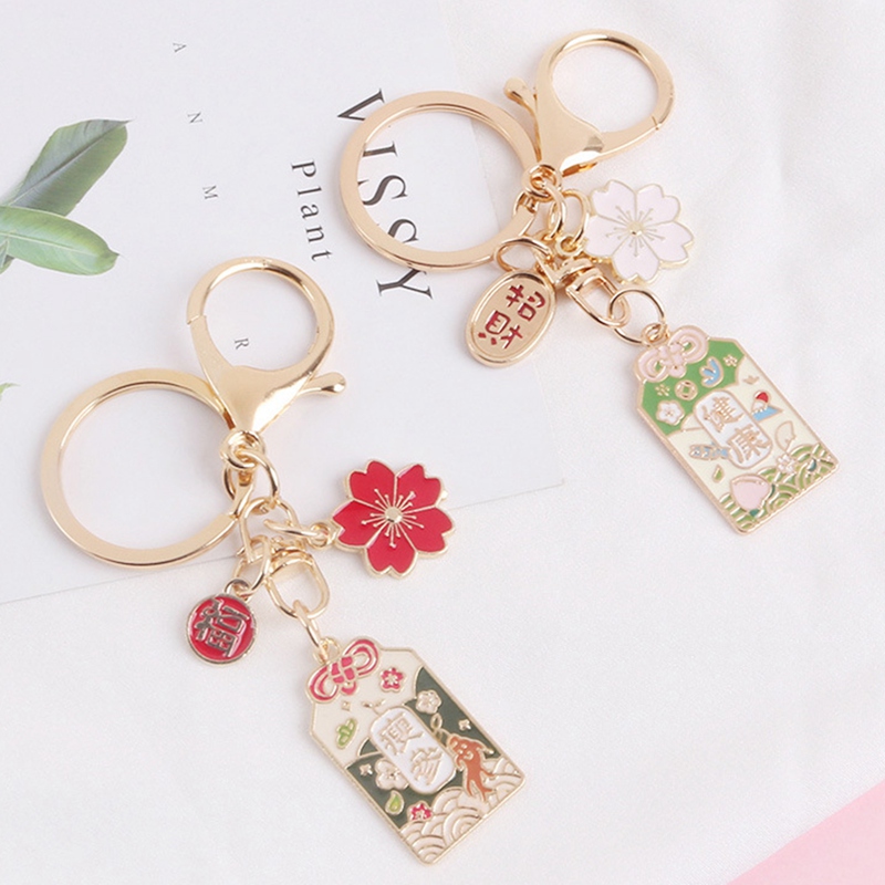 Móc khóa trang trí hình hoa anh đào kiểu Nhật Bản