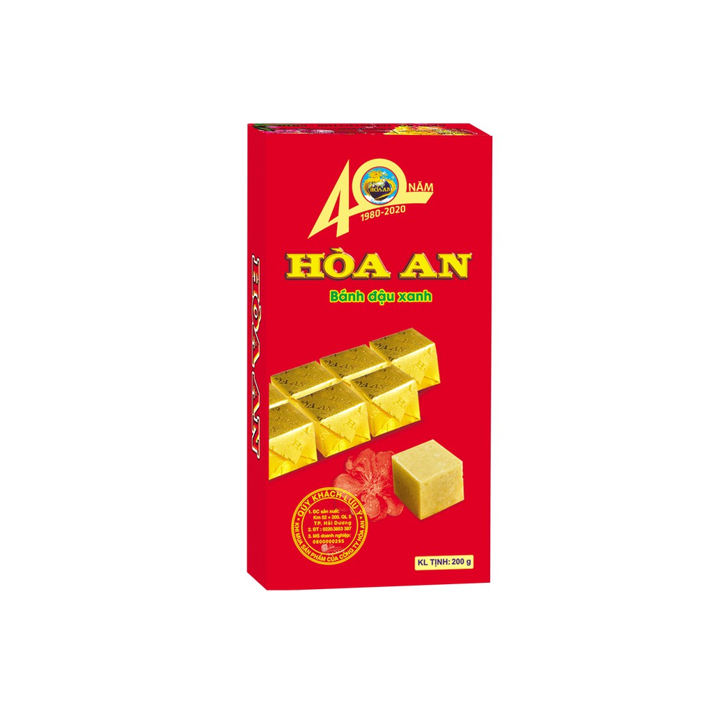 10 hộp bánh đậu xanh Hòa An 200g