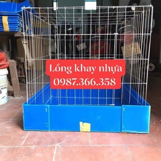 Lồng khay nuôi nhốt gà, chuồng gà khay nhựa kèm áo lồng