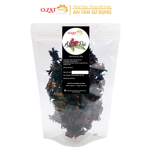 Hoa atiso đỏ (bụp giấm/hibiscus) sấy khô O.ZAT Food 100g -  mát gan giải nhiệt dưỡng tâm an thần