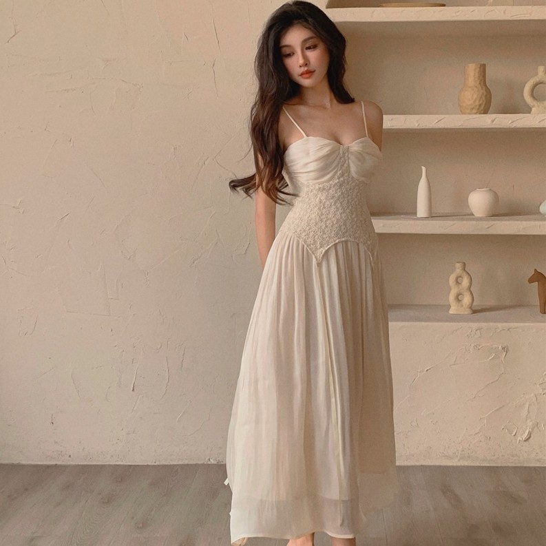 Đâm hai dây dáng xòe midi Emilyshop