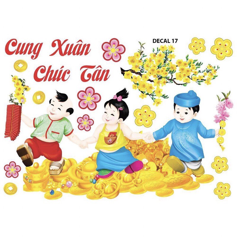 Decal đón tết mẫu 17 truyền thống