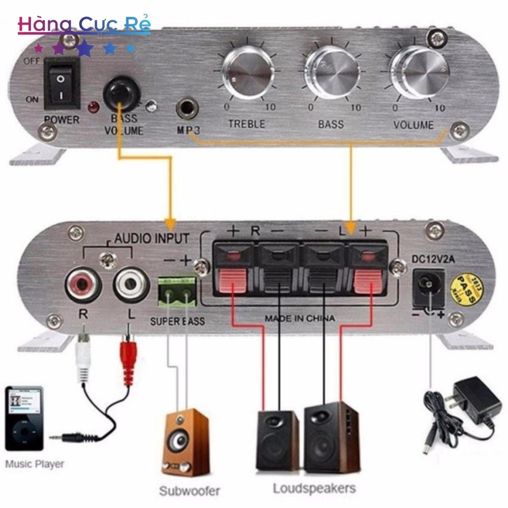 Âm li mini 12v LP838 + Tặng nguồn amply cho dàn âm thanh mini 5.1 - Shop Hàng Cực Rẻ