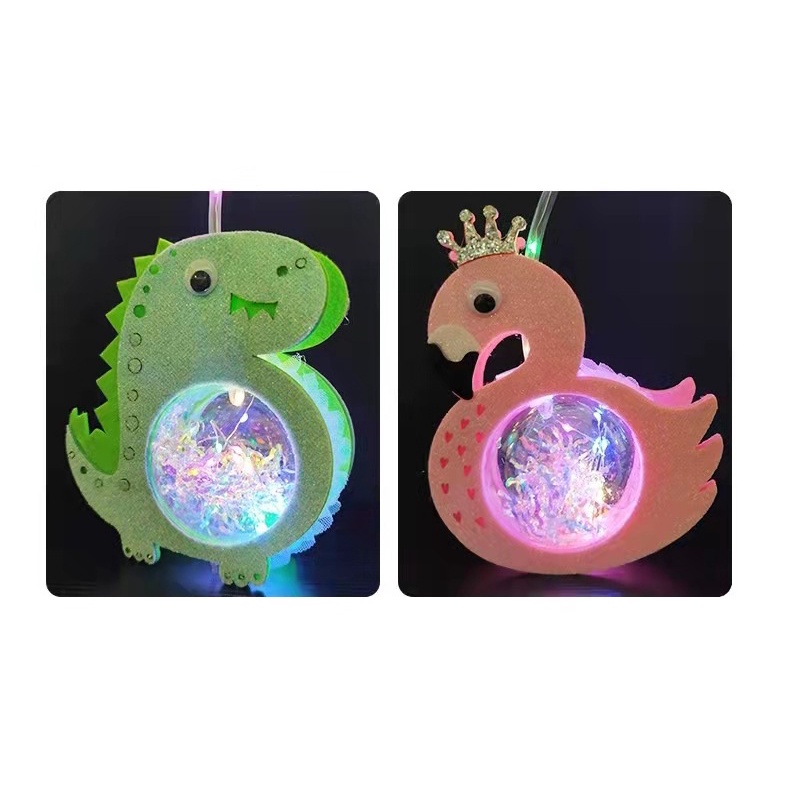 Đèn Lồng Trung Thu Phát Sáng Có Sẵn Pin Cúc Hình Thú Ngộ Nghĩnh Cho Bé