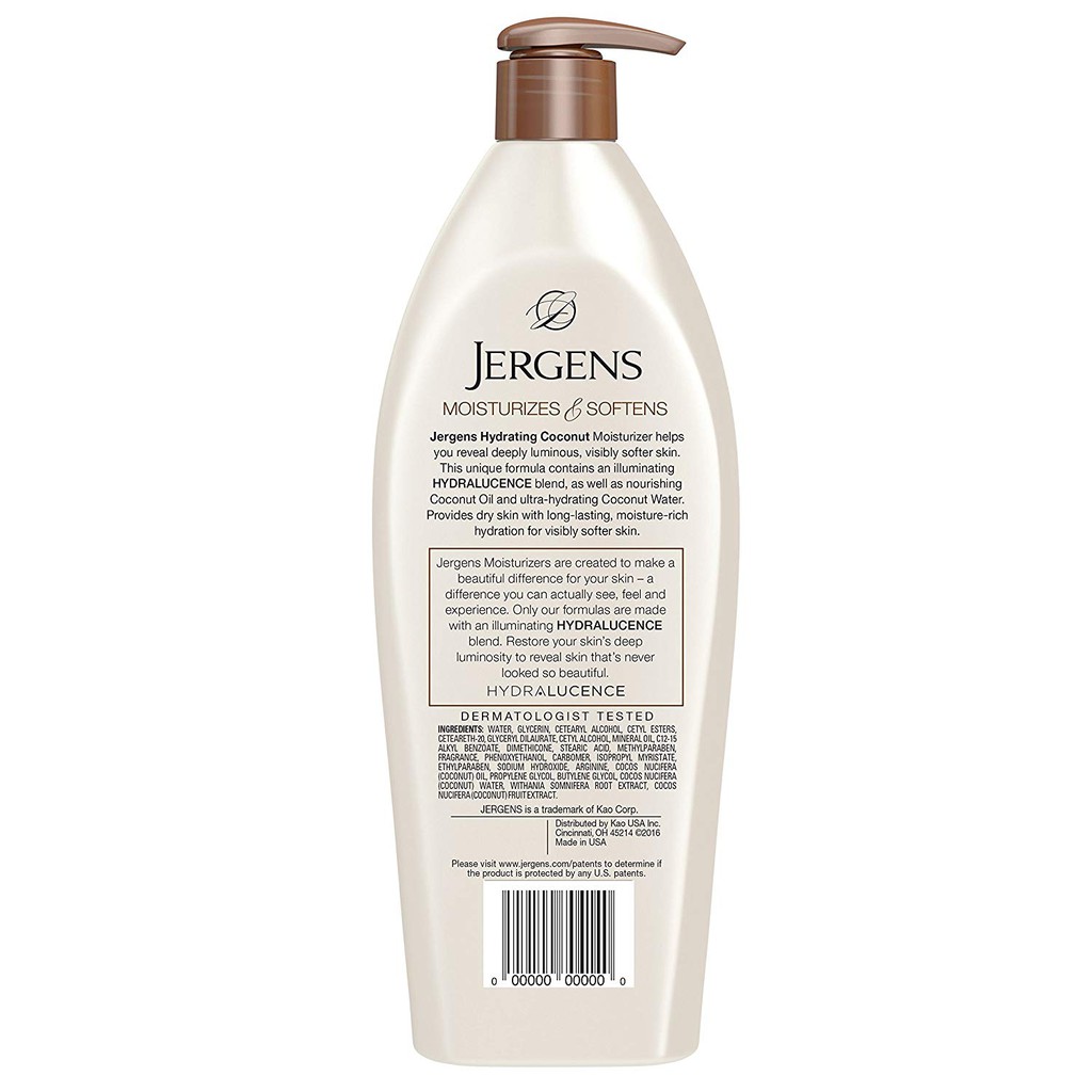 Dưỡng Thể dành cho da khô Jergens Hydrating Coconut Dry Skin Body Moisturizer 496ml