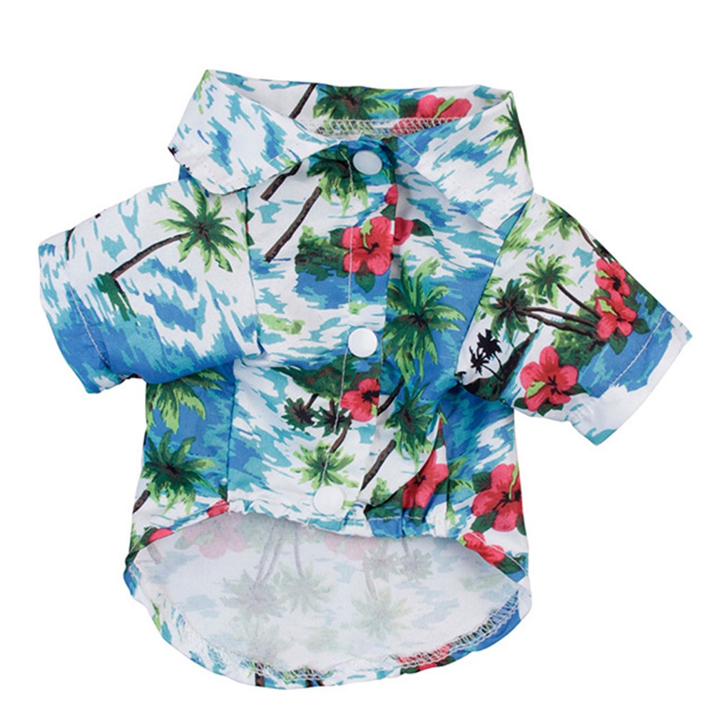 Áo sơ mi in họa tiết cây dừa/ quả dứa phong cách Hawaii dành cho thú cưng