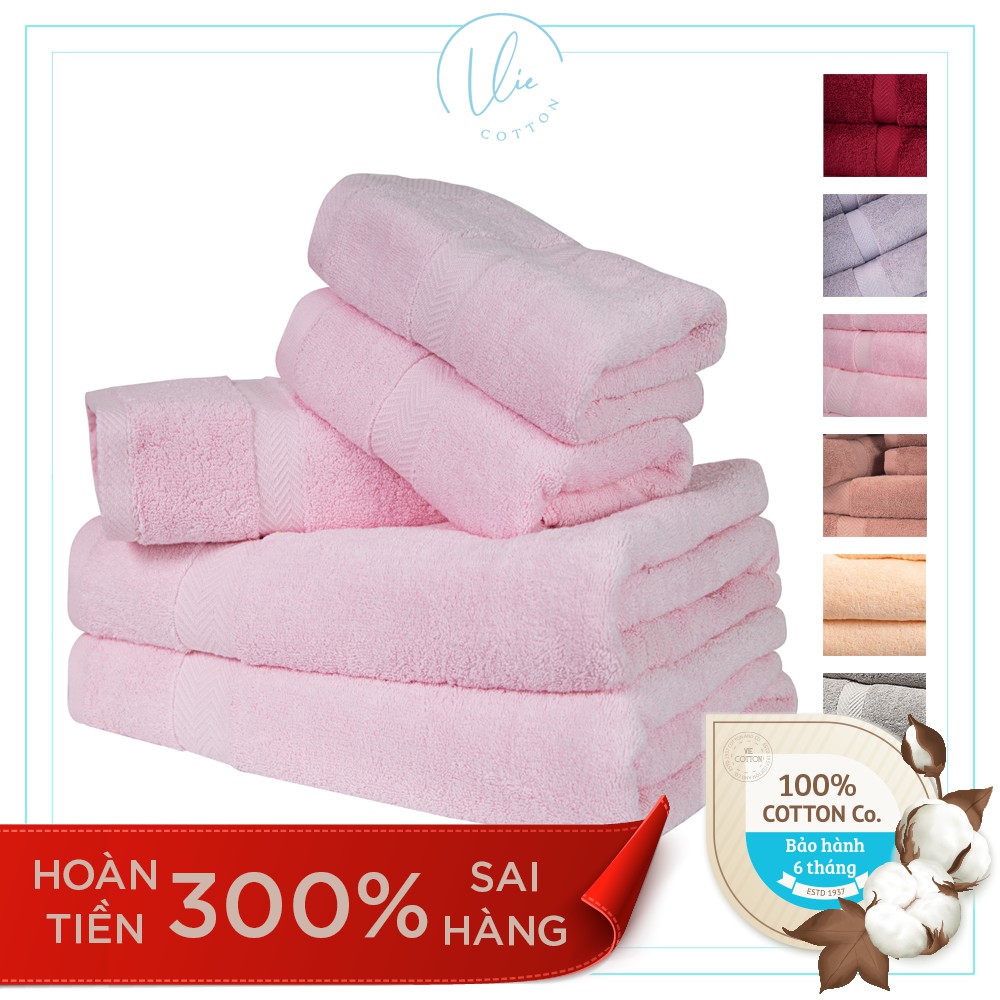 Khăn tắm cotton VIECOTTON HNCT1 50x100 cao cấp 100% siêu dày siêu mềm mịn thấm hút cam kết giao đúng màu