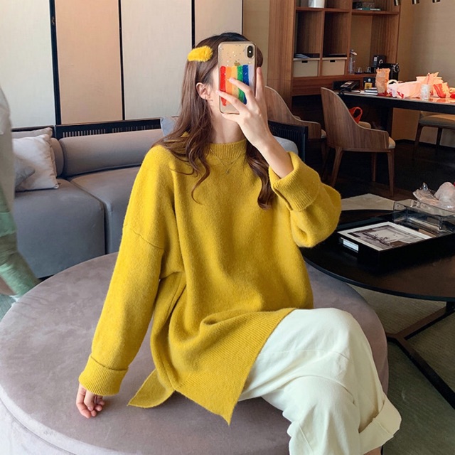 A002-Áo len cổ tròn lì