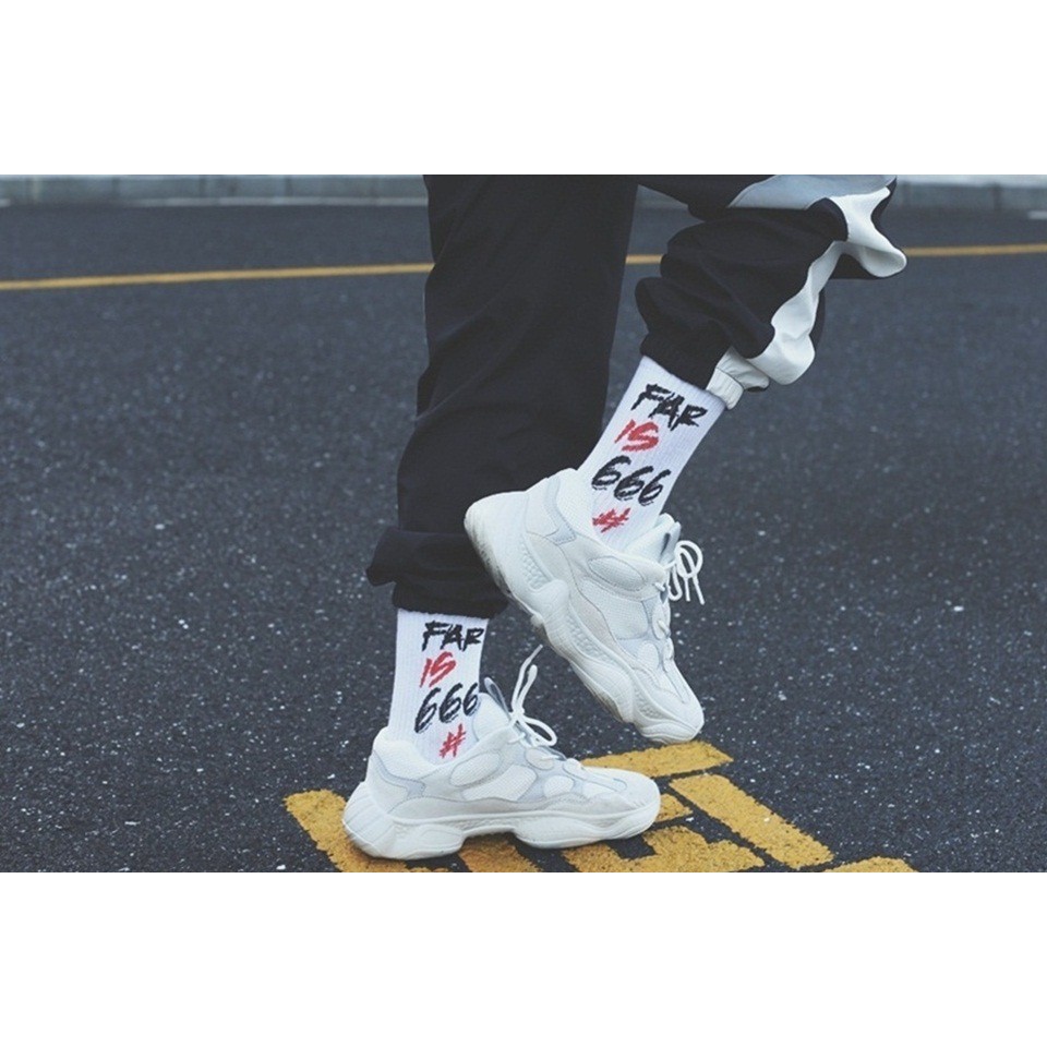 Tất vớ cổ cao dài Far Is 666# thời trang unisex nam nữ thể thao cao cấp