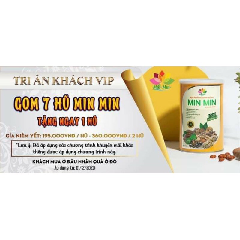 7HỘP-3,5KG( TẶNG 1 HỘP) NGŨ CỐC CAO CẤP MIN MIN