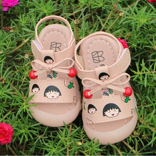 Dép sandal đính nơ đầu dép rọ bảo vệ ngón chân đế mềm êm chân cho bé gái 1-5 tuổi