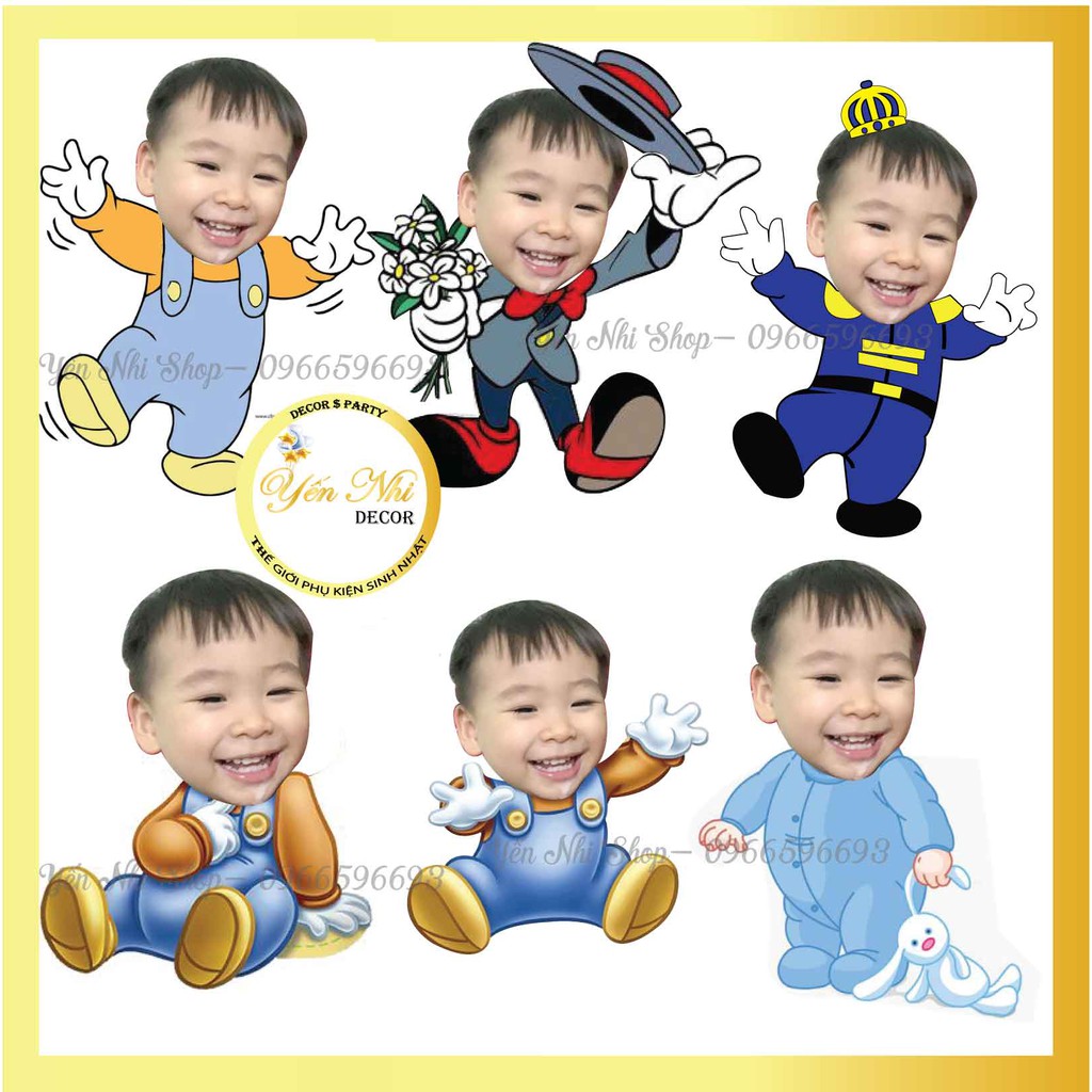 Hình chibi sinh nhật cho bé bày bàn sinh nhật vô cùng đáng yêu cho bé trai