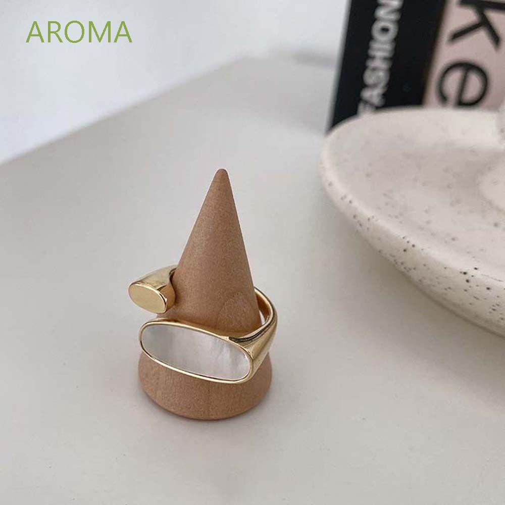 Nhẫn Hở Bằng Kim Loại Hình Oval Nhiều Màu Sắc Phong Cách Hàn Quốc Cổ Điển Thời Trang Cho Nữ