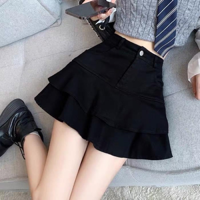 (SHOP BIGSIZE nữ 50kg đến 90kg ) chân váy nữ kaki xoè tầng