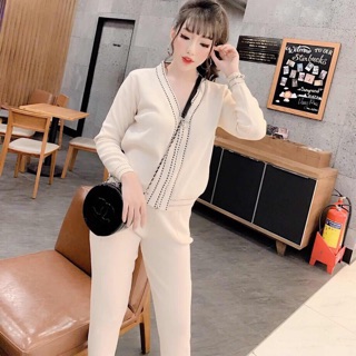 Set bộ len nữ có khoá kéo hàng cao cấp (video + ảnh thật)