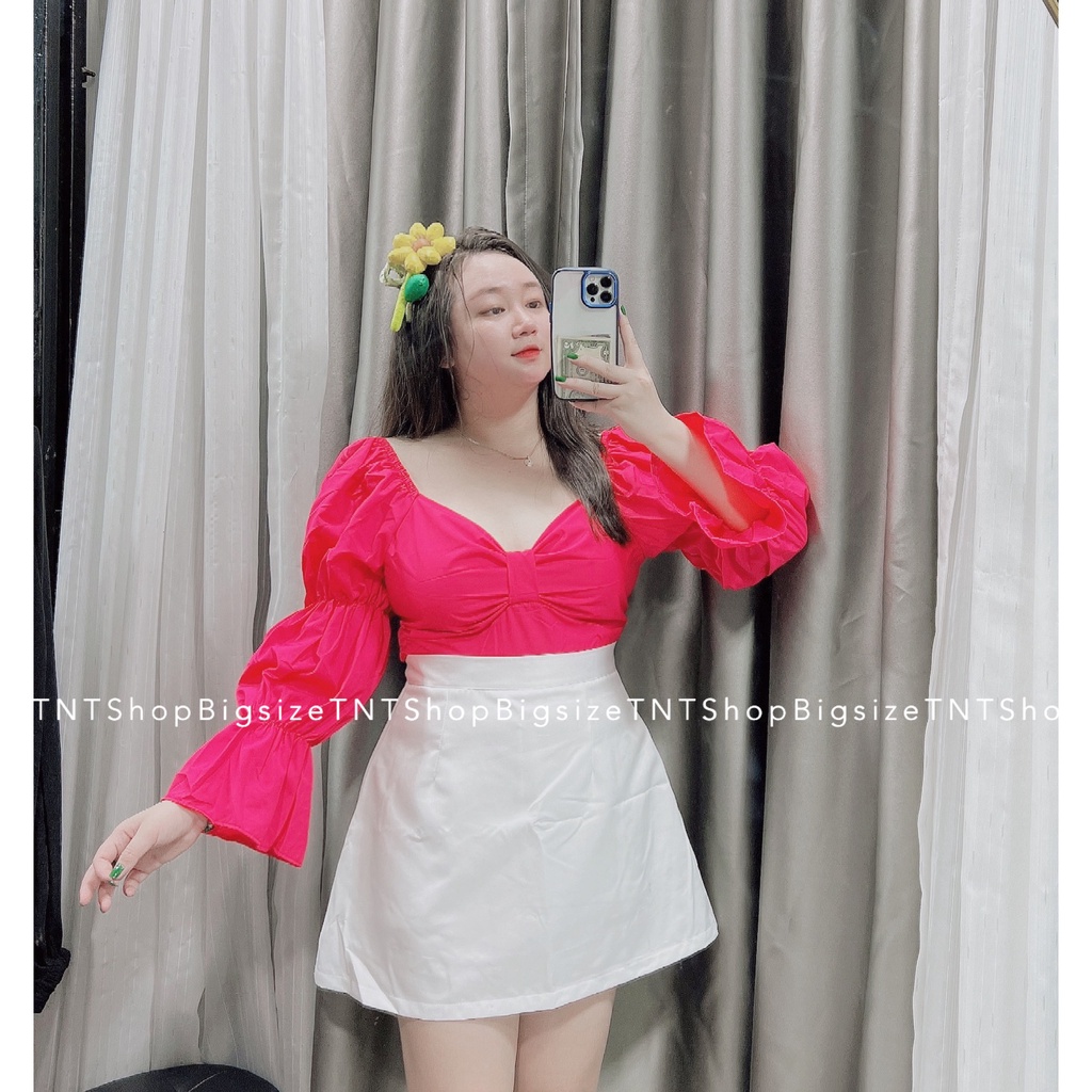 ÁO KIỂU NỮ TAY PHỒNG CỘT DÂY [TNT SHOP BIGSIZE 60KG 90KG]