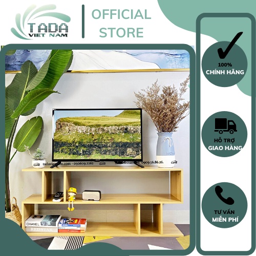 Kệ tivi để sàn phòng khách đa năng, để sách, đồ trang trí nhỏ gọn chất liệu gỗ MDF phủ melamin cao cấp TADA-ZPDS17