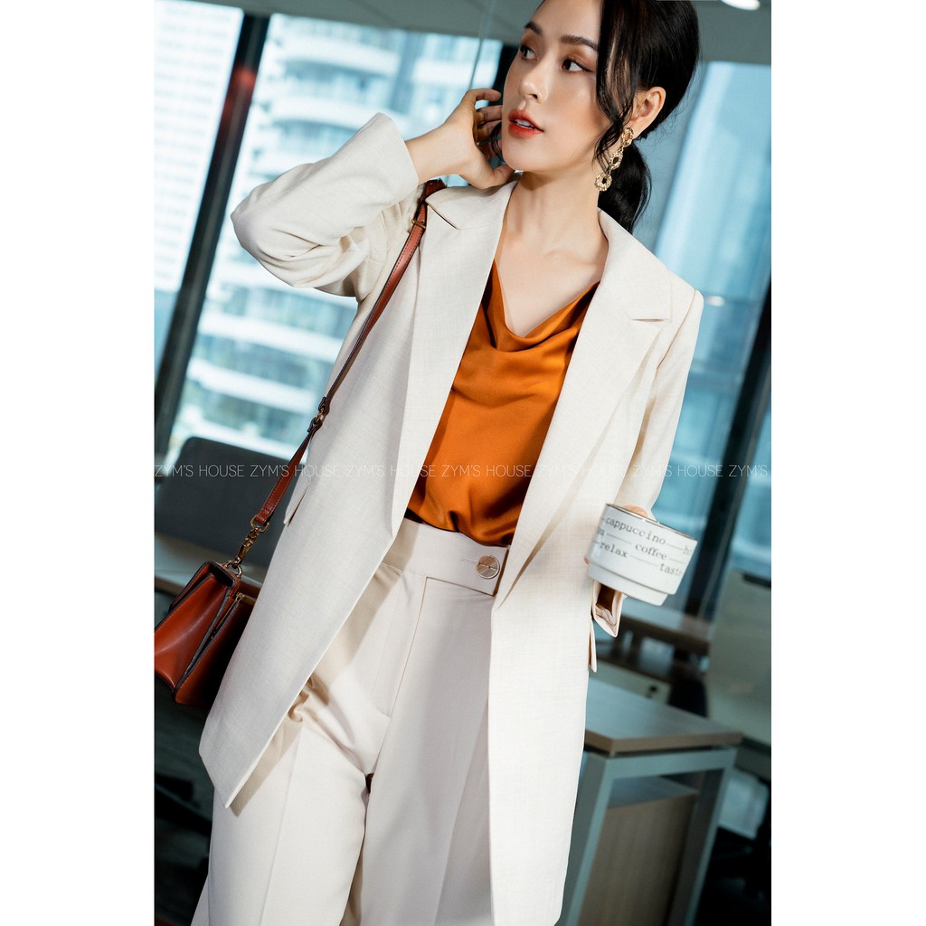 Áo Vest dáng lỡ cổ 2 ve nắp túi lệch Zym's House A1291