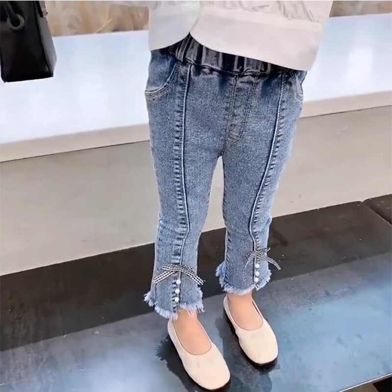 Quần jeans Dài Ống Loe Thời Trang Dành Cho Bé Gái