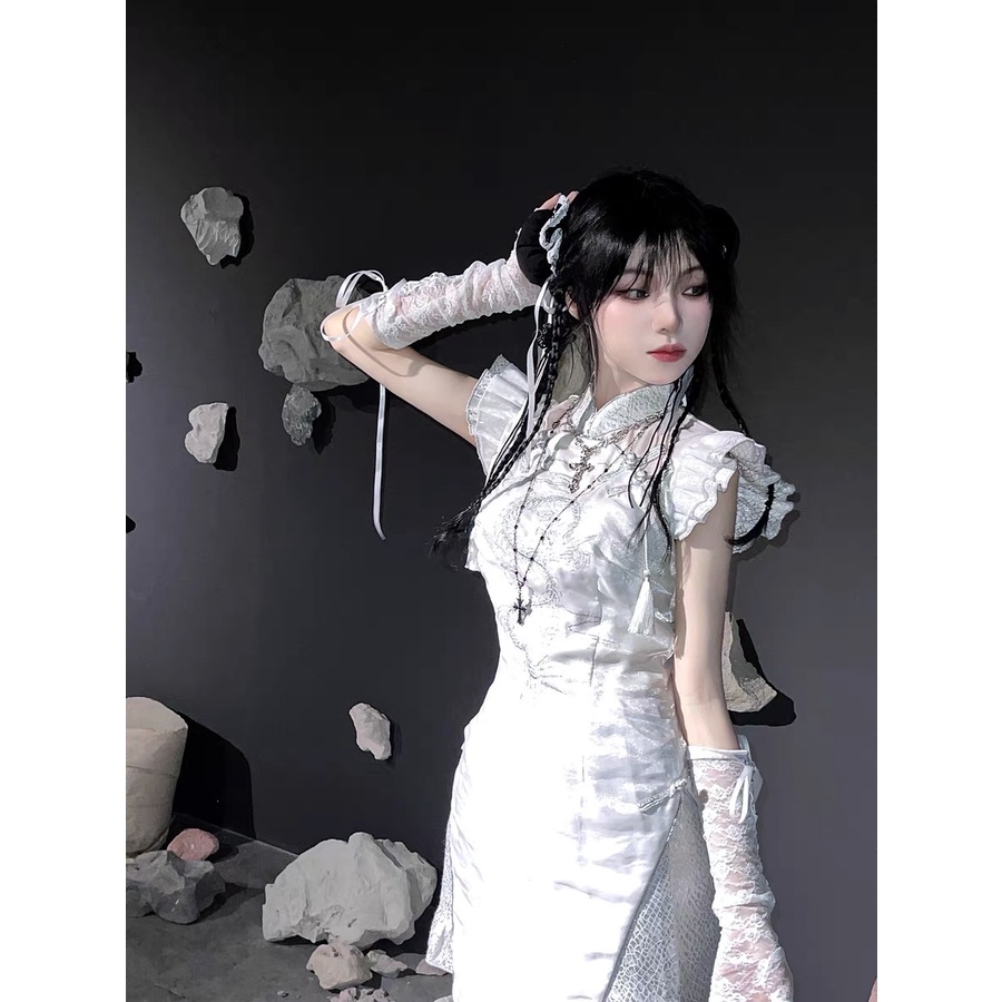 Senior Vòng cổ Hai Lớp Thiết Kế Mặt Thánh Giá Đính Hạt Phong Cách Châu Á Cho Nữ