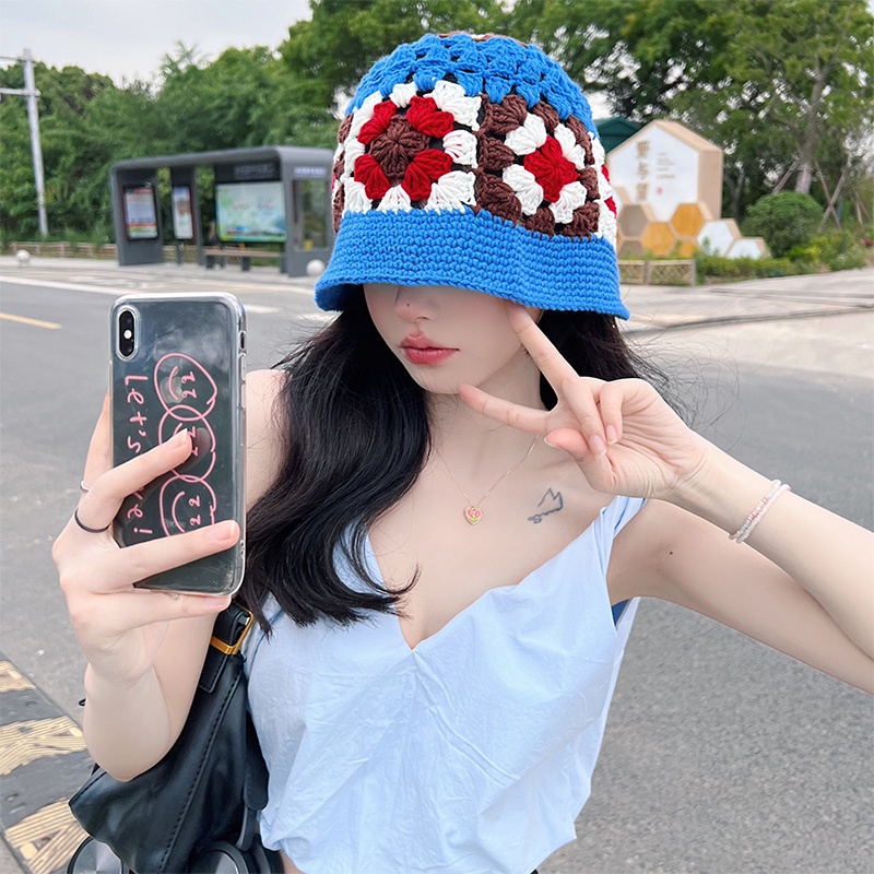 Nón Vành Đan Len Thoáng Khí Thời Trang Mùa Hè Cho Nữ