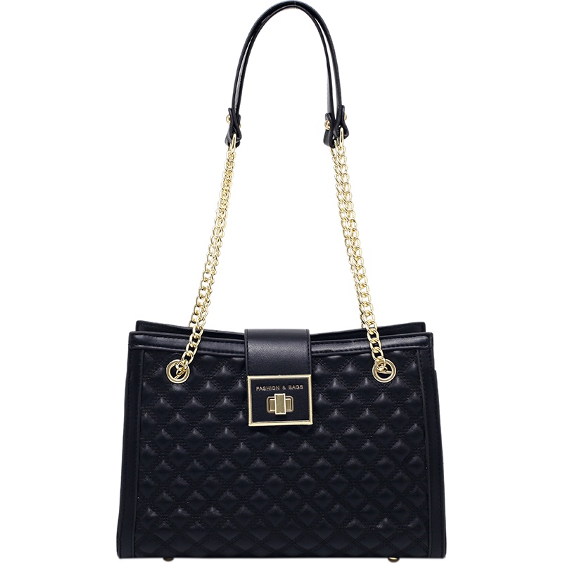 D238 Túi xách thời trang phối dây xích khóa cài ngang sang chảnh