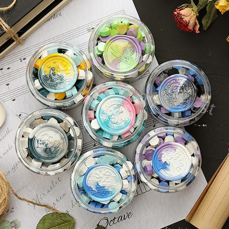 Hộp 180 hạt sáp niêm phong đóng dấu trang trí bao thư thiệp cưới scrapbook