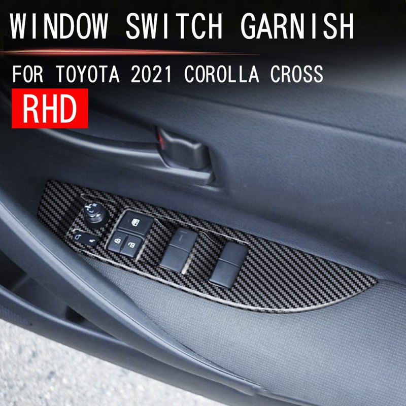 Nút nâng kính cửa sổ ô tô Nắp đậy công tắc Bảng điều khiển tay vịn cửa sổ cho xe ô tô Tràng hoa Cross 2021-2022 RHD