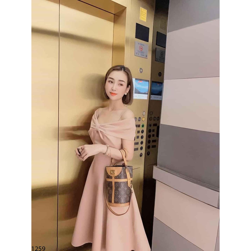 Đầm Dự Tiệc💖Đầm Nữ Thiết Kế Trễ Vai Nơ Ngực Siêu Đẹp K55 | BigBuy360 - bigbuy360.vn