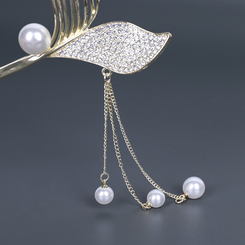 Trâm Cài Tóc Hình Đuôi Nàng Tiên Cá Đính Đá Và Ngọc Trai Nhân Tạo Đơn Giản Thời Trang