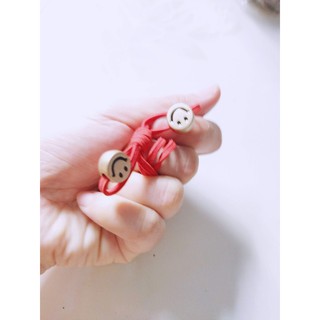 Cột tóc hai mặt cười xinh màu đỏ tươi - may mắn tràn về - lễ tết - giáng sinh