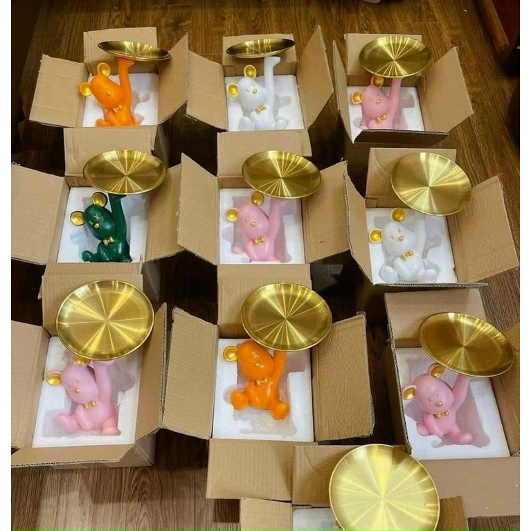 KỆ HÌNH GẤU BÊ KHAY ĐỰNG HOA QUẢ DECOR