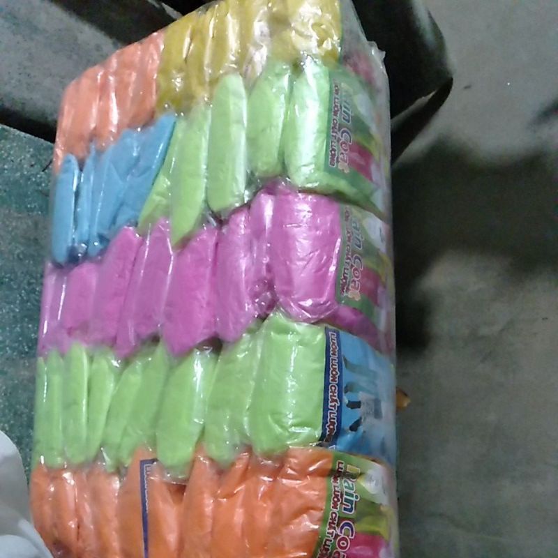 Set 50 áo mưa nylon loại dày nhiều màu