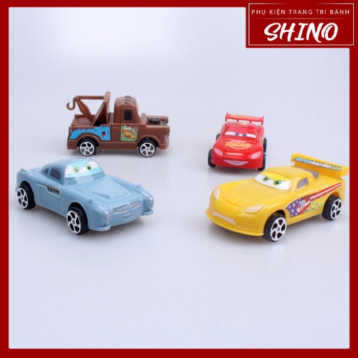 Đồ chơi xe nhân vật Car trang trí bánh (set 4 xe)