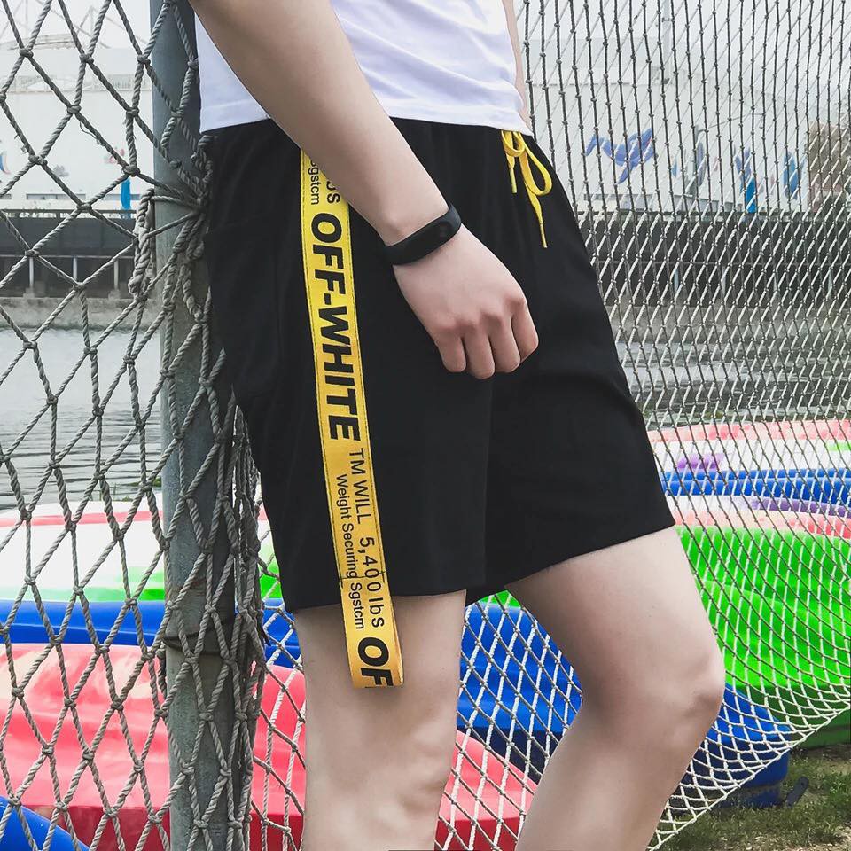 Quần short thun viền ruy băng