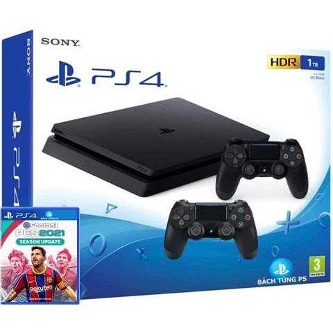 [Mã ELMS5TR giảm 5% đơn 5TR] Chính Hãng - Máy Ps4 Slim 1Tb Tặng Tay Cầm Dualshock 4 Kèm Pes 2021