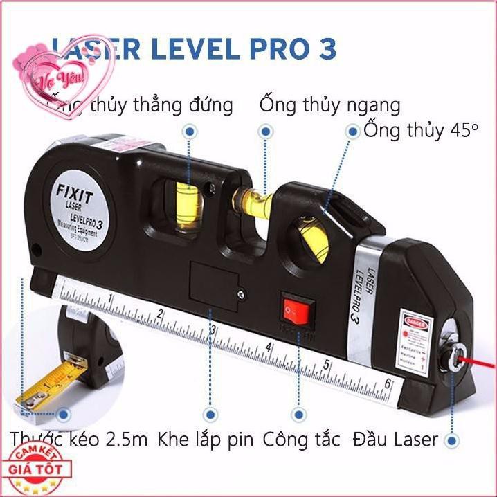 Thước Đo Laser Nivo/ Căn Mực 4in1 Laser Level Pro 3