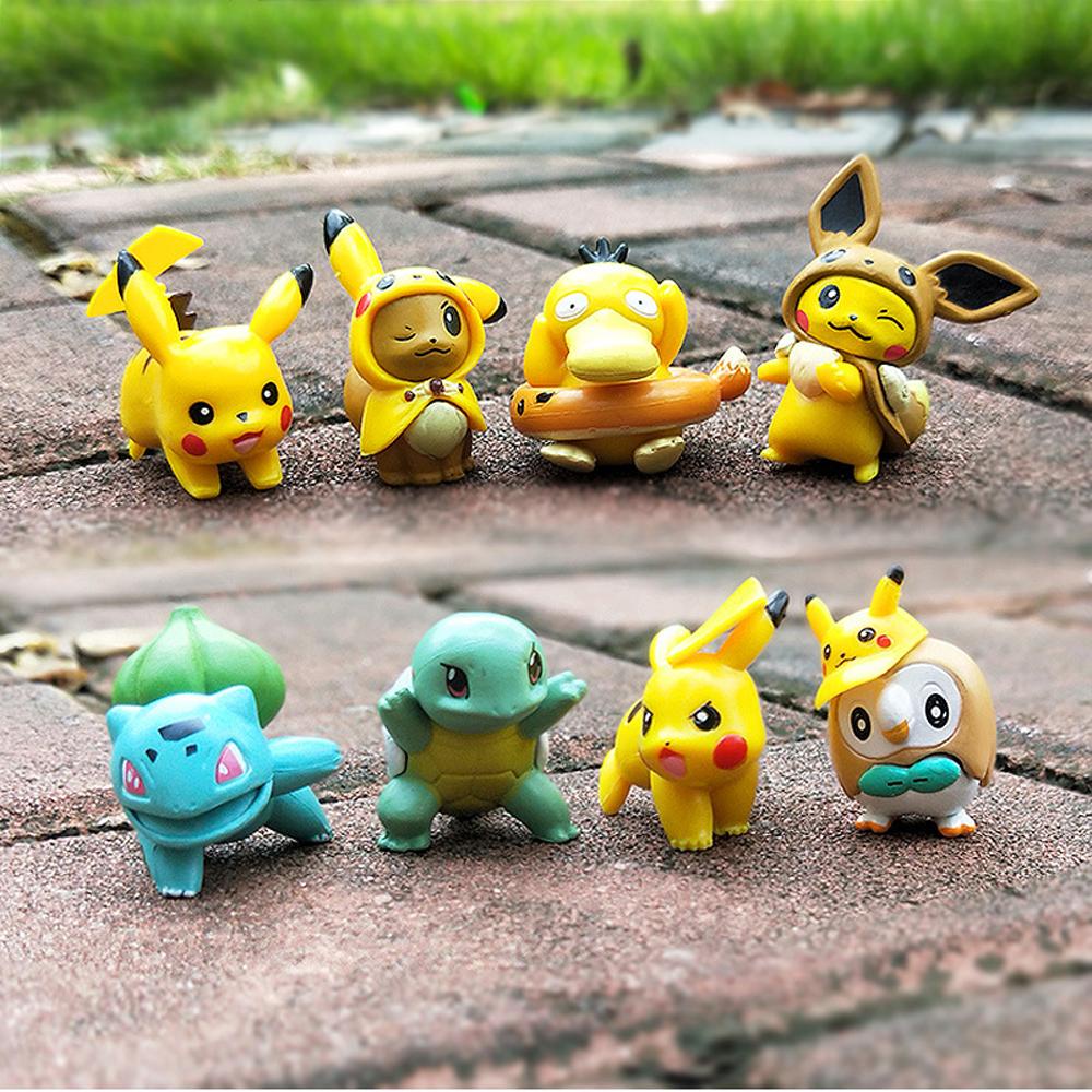 Mô Hình Đồ Chơi Nhân Vật Hoạt Hình Pokemon Rowlet Psyduck Squirtle Eevee
