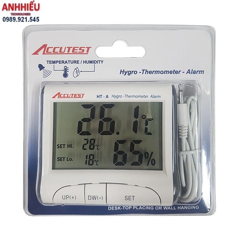 Nhiệt ẩm kế HT A, Đồng hồ đo nhiệt độ độ ẩm Accutest HT-A