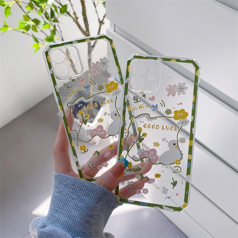 Ốp Điện Thoại TPU Mềm Hình Vịt Mặt Cười Dễ Thương Cho OPPO A76 A96 A95 A3s F9 A31 A5 A9 2020 A33 A53 A54 A74 5G A15s A15 A73 Reno 5 Pro 4F 5F