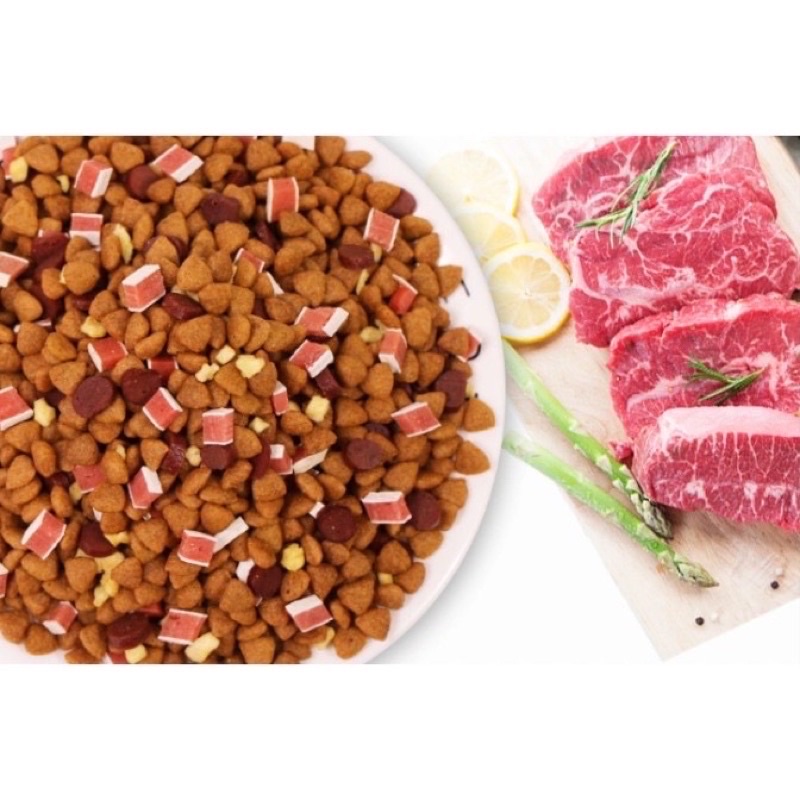 Hạt Trộn Phomai,Bò,Cá Hồi cho chó túi zip 1kg